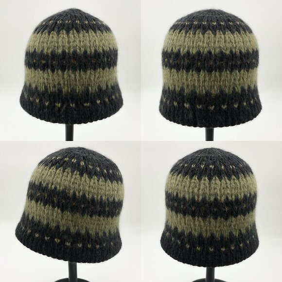 Vintage Knit Fair Isle Beanie – Wool Blend • Unisex Winter Hat main image 6